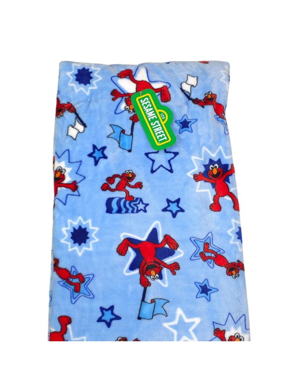 Sesame Street Elmo Decorative Plush Throw Blanket 50x60" Blue Cartoon Stars